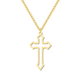 Cutout Cross Necklace Gold nz