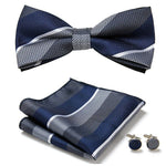 Dark Blue and Grey Bow tie nz