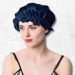 Dark blue silk sleep cap nz