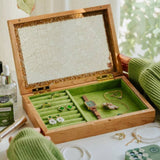 Decorative Glass Trinket Box Green nz