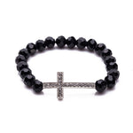Delicate cross bracelet Black nz