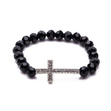 Delicate cross bracelet Black nz