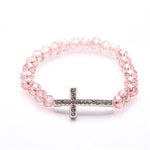 Delicate cross bracelet Pink nz