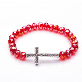 Delicate cross bracelet Red nz