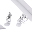 Delicate Silver cat earrings nz