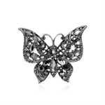 Diamond butterfly brooch Black nz