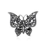 Diamond butterfly brooch Black nz