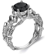 Diamond skull ring 49 mm / Black nz