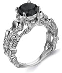 Diamond skull ring 49 mm / Black nz
