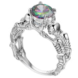 Diamond skull ring 49 mm / Multicoloured nz