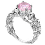 Diamond skull ring 49 mm / Pink nz