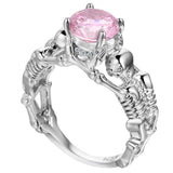 Diamond skull ring 49 mm / Pink nz