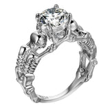 Diamond skull ring 49 mm / White nz