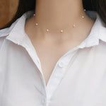 Discreet pearl necklace 34cm nz