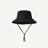 Distressed bucket hat Black nz