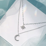 Double chain Moon necklace nz