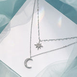 Double chain Moon necklace nz
