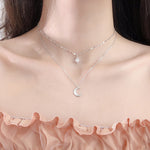Double chain Moon necklace nz
