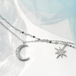 Double chain Moon necklace nz