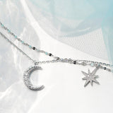 Double chain Moon necklace nz