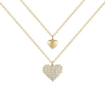 Double Heart Necklace Golden nz