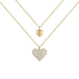 Double Heart Necklace Golden nz