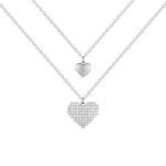 Double Heart Necklace Silver nz
