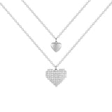 Double Heart Necklace Silver nz