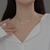 Double horizontal cross necklace nz