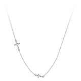 Double horizontal cross necklace Silver nz