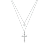 Double layered cross Necklace nz