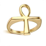Egyptian cross ring 57 mm / Gold nz