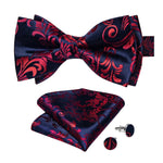 Elegant and festive Bow tie Black red baroque nz