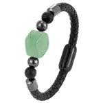 Elegant jade bracelet Black and green / 17 cm nz