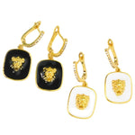 Elegant lion earrings Black nz