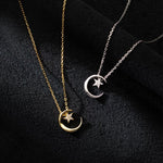 Elegant moon and star necklace nz