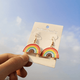 Elegant Rainbow earrings Golden nz