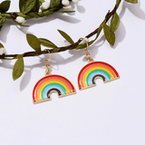 Elegant Rainbow earrings Golden nz