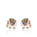 Elephant earrings with crystals Gold nz
