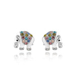 Elephant earrings with crystals Silver nz