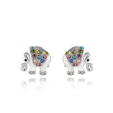 Elephant earrings with crystals Silver nz