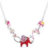 Elephant pendant nature inspired Red nz
