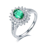 Emerald flower ring 51.9 mm nz