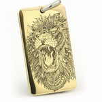Engraved gold lion pendant nz