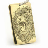 Engraved gold lion pendant nz
