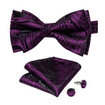 Fashion Bow tie Purple and black baroque nz