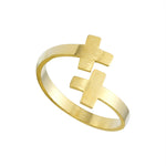 Fashion cross ring Gold nz
