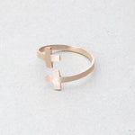 Fashion cross ring Rose gold nz