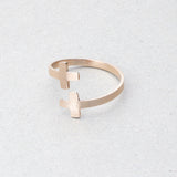 Fashion cross ring Rose gold nz