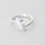 Fashion cross ring Silver nz